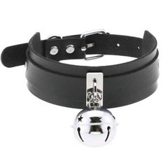 PU leather rivet o ring metal chain necklace