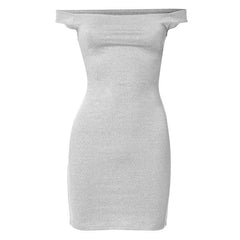 Off shoulder solid backless mini dress