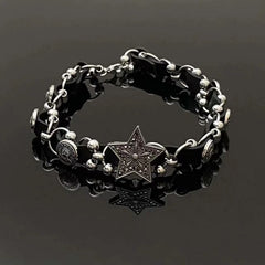 Star decor PU leather adjustable choker necklace