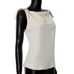 Patchwork knotted irregular ruffle top
