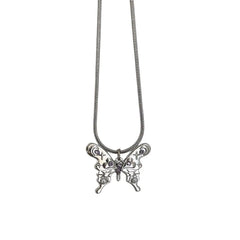 Metal chain flower pendant necklace