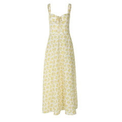 Self tie flower print cami maxi dress
