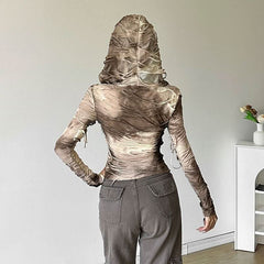 Hoodie long sleeve tie dye top