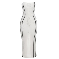 Knitted cross front tube maxi dress-final-sale