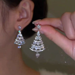 Faux pearl pendant christmas tree decor drop earrings