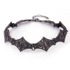 Flower metal chain adjustable choker necklace