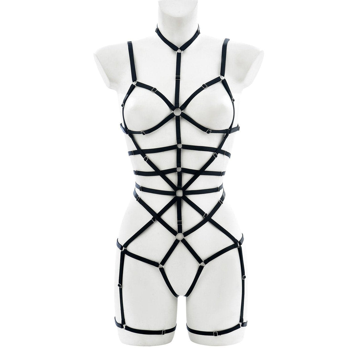 Halter solid o ring hollow out harness