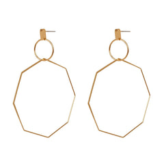 Octagon layered solid stud earrings