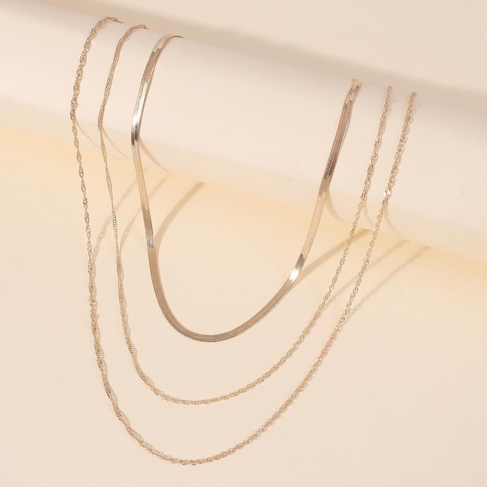Layered snake chain necklace