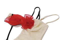 One shoulder flower applique irregular cami mini dress-final-sale