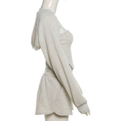 Long sleeve shrug short pant set