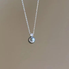 Rhinestone faux pearl pendant choker necklace