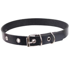 PU leather buckle o ring choker necklace