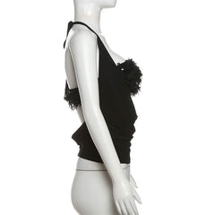 Halter glitter mesh 2 piece top