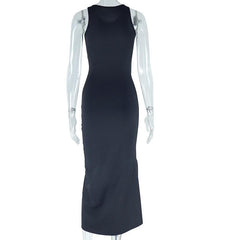 U neck flower applique ruffle ruched tank midi dress