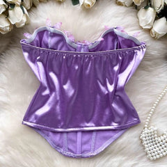 Sweetheart neck butterfly applique backless tube top